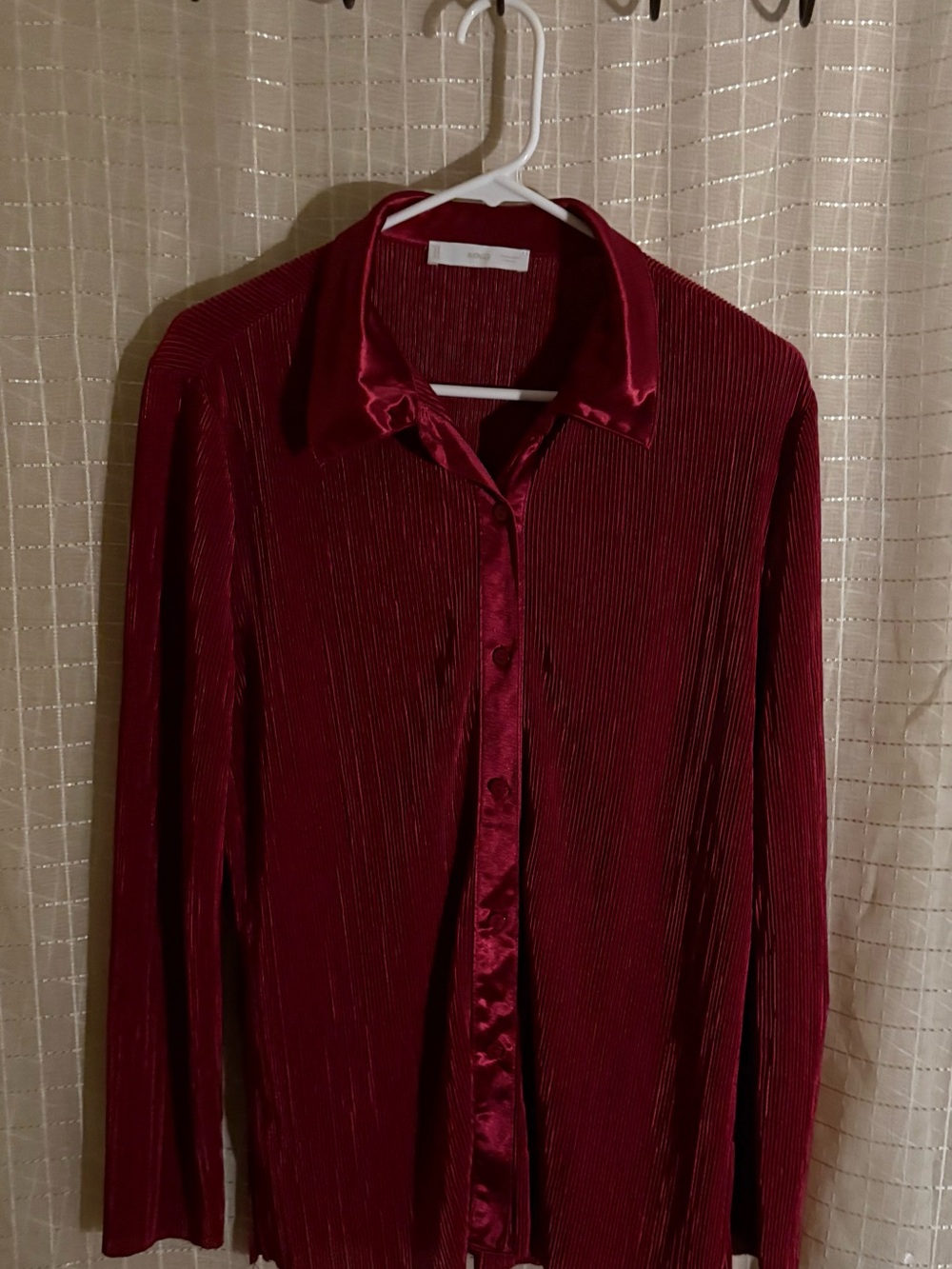 Women’s Burgundy Ribbed Blouse